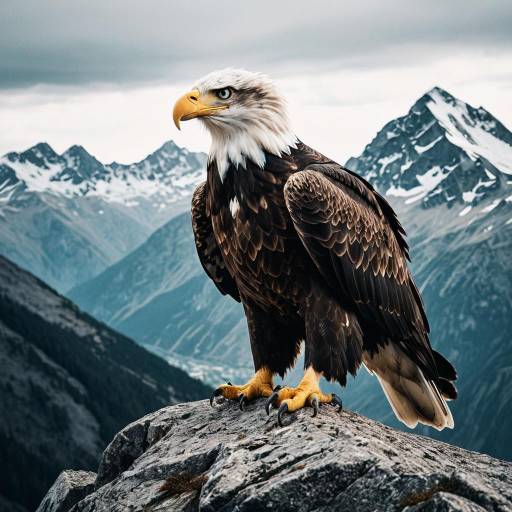 Majestic Bald Eagle on Mountain Peak