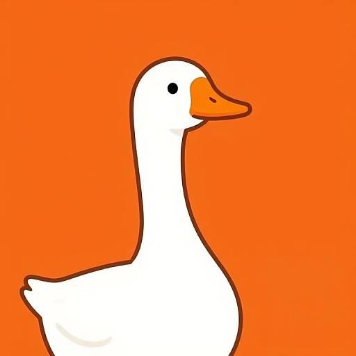 Minimalist White Goose Illustration