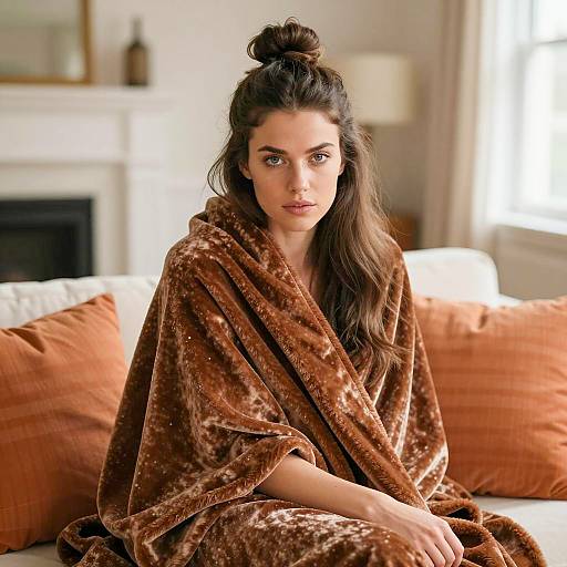 Serene Portrait of a Woman at Home