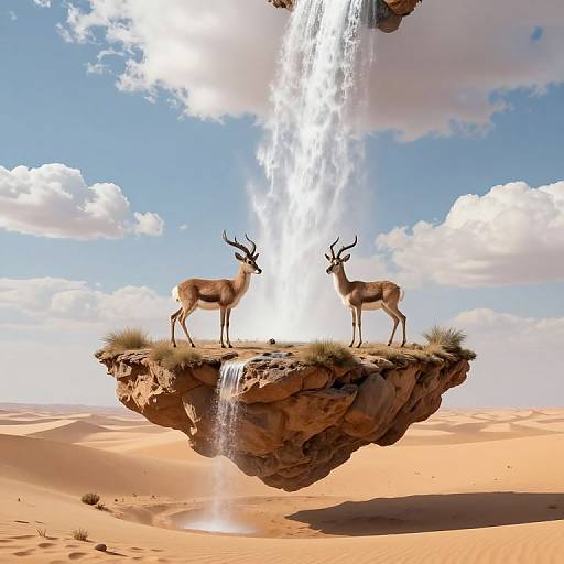 Surreal Antelopes on Floating Island