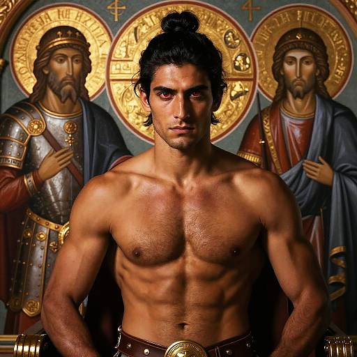 Cinematic Byzantine God Warrior Portrait