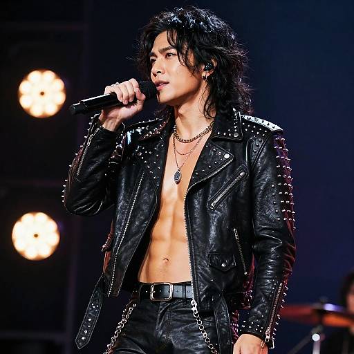 Charismatic Rock Star on Stage