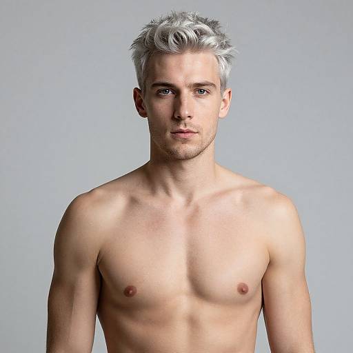 Silver-Haired Fit European Man Portrait