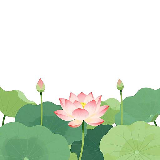 Serene Lotus Pond Vector Art