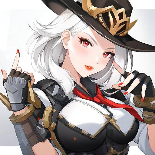 Illustration of Ashe (overwatch), overwatch in the style of Maccha