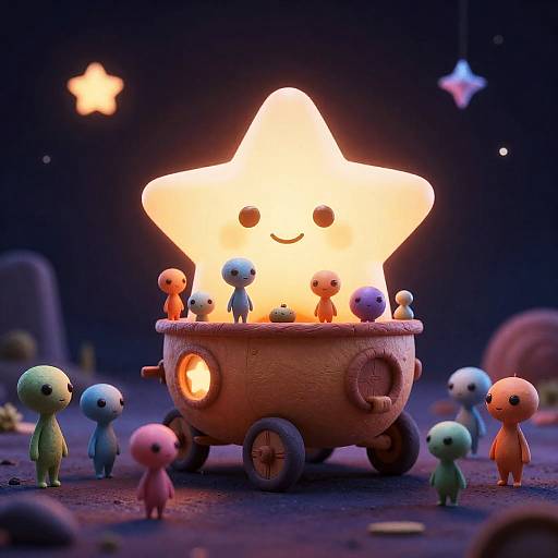 Nomadic Star-Harvester Caravan Miniature Diorama