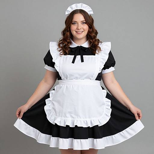 Elegant Plus-Size French Maid Outfit