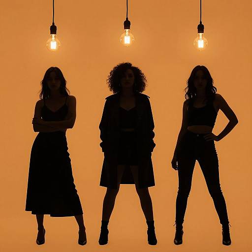 Silhouetted Trio on Vibrant Background