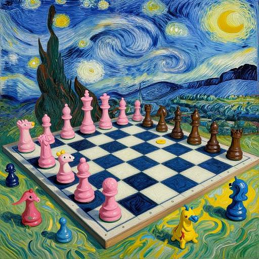 Surreal Chessboard in Dreamscape Fusion