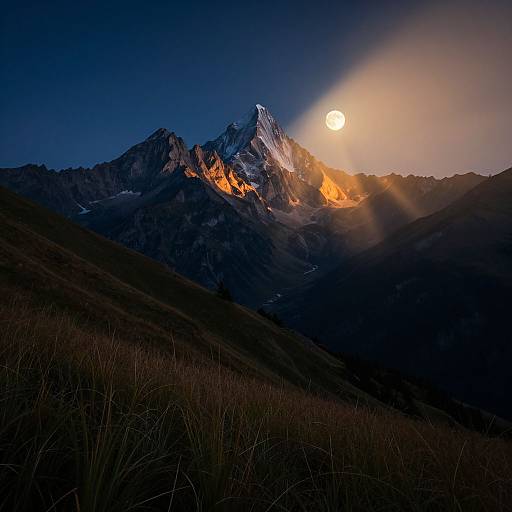 Epic Moonlit Mountain Landscape