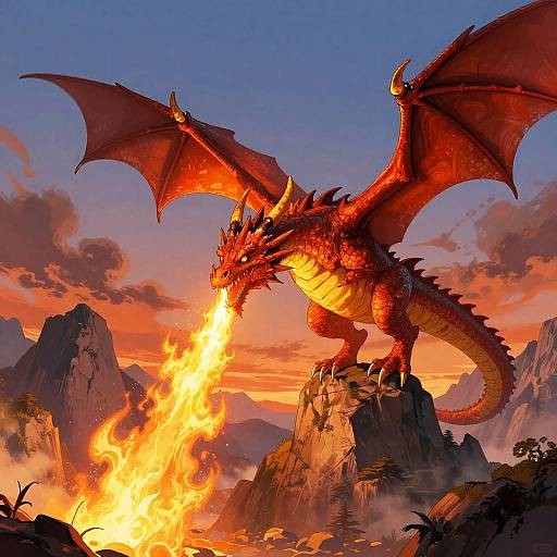 Epic Fantastical Dragon Illustration