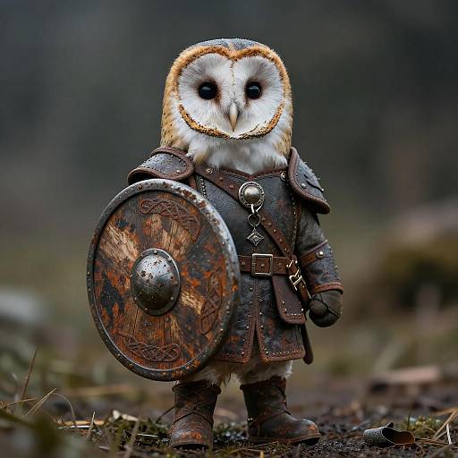 Cinematic Viking Barn Owl Warrior Portrait