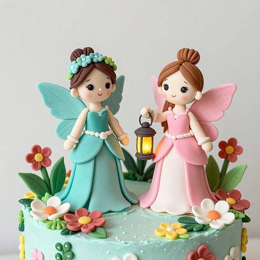 Whimsical Flower Fairy Birthday Cake