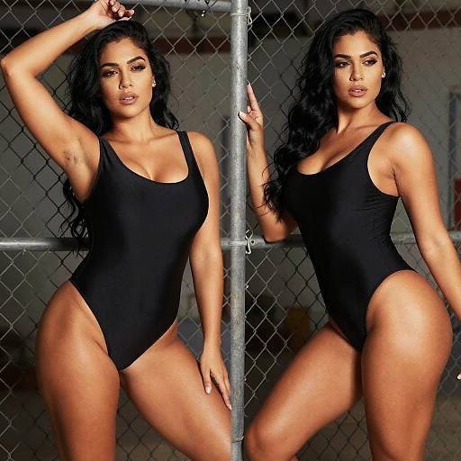 Confident Curvy Woman in Industrial Swimsuit