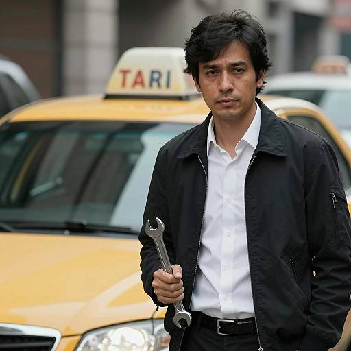 Urban Mechanic with Yellow Taxi