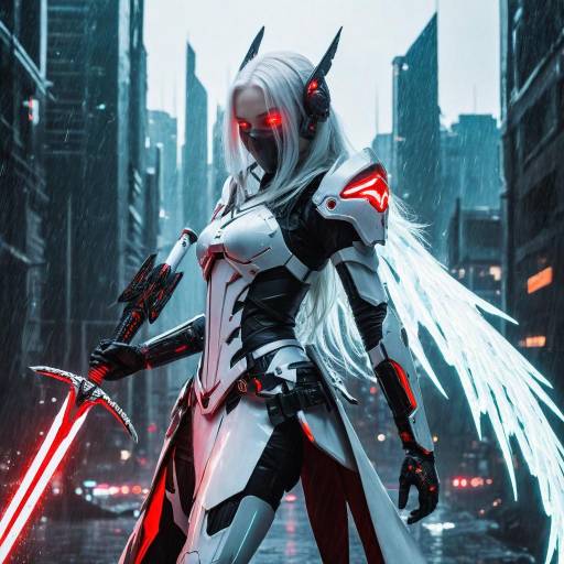 Futuristic Warrior with Glowing Sword