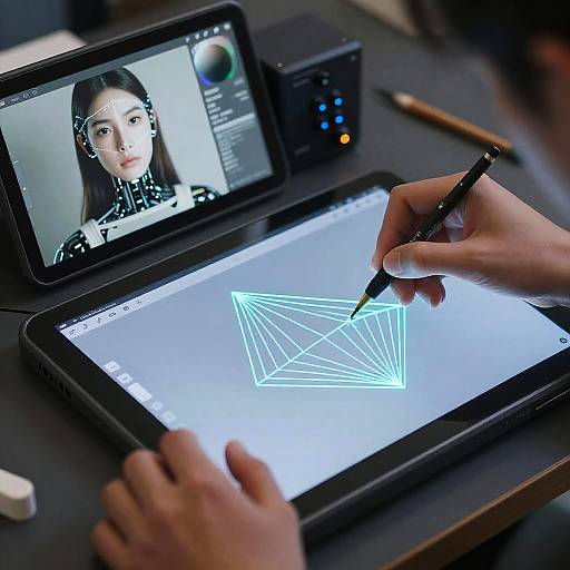 Futuristic AI Robotic Vector Artist