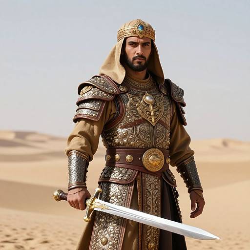 Fantasy Arabian Warrior in Battle