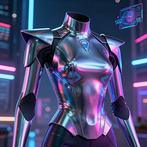 Futuristic Metallic Cyberpunk Blouse