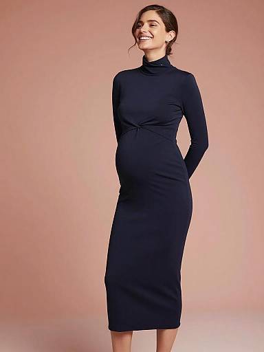 Minimalist Maternity Couture Editorial Portrait