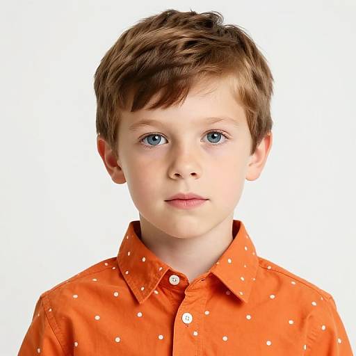 Boy with Orange Polka Dot Shirt