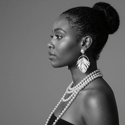 Elegant Profile of Dark-Skinned Woman