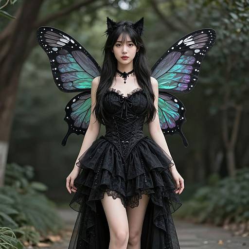 Adult Gothic Fairy Costume with Wings