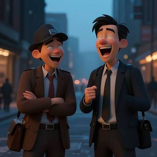 Detective Duo Sharing a Pun