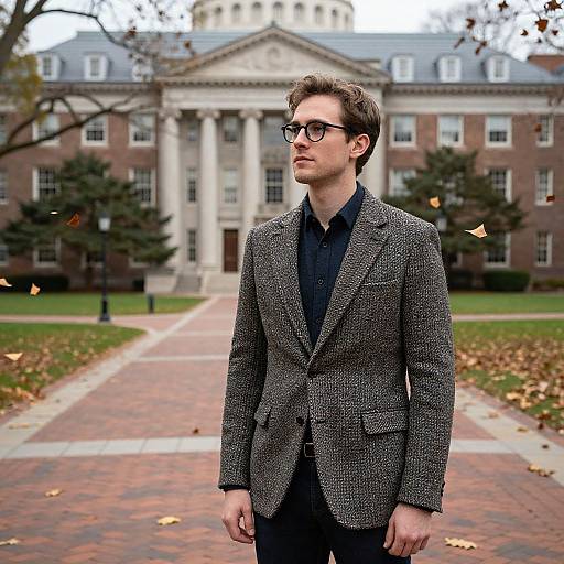 Classic Ivy League Gentleman in Autumn
