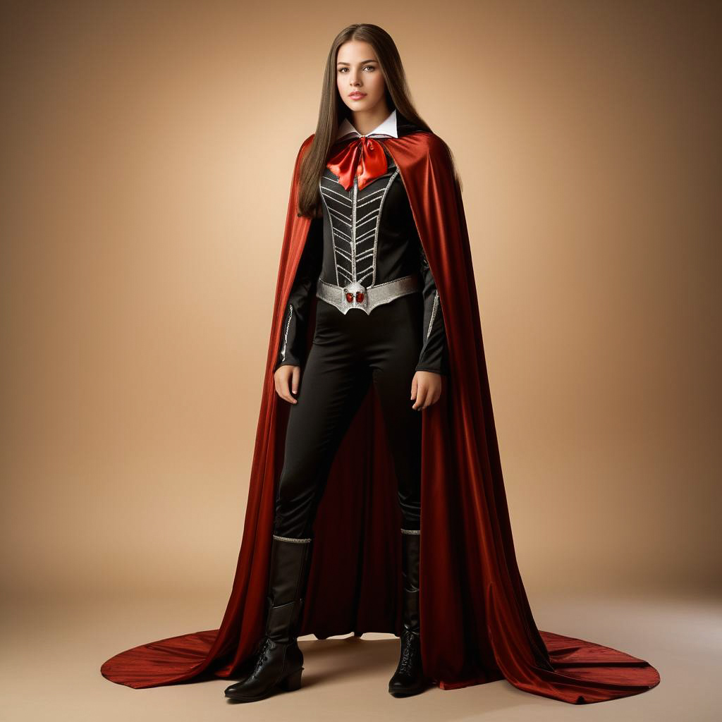 Astonished Teen in Vampire Costume Shoot