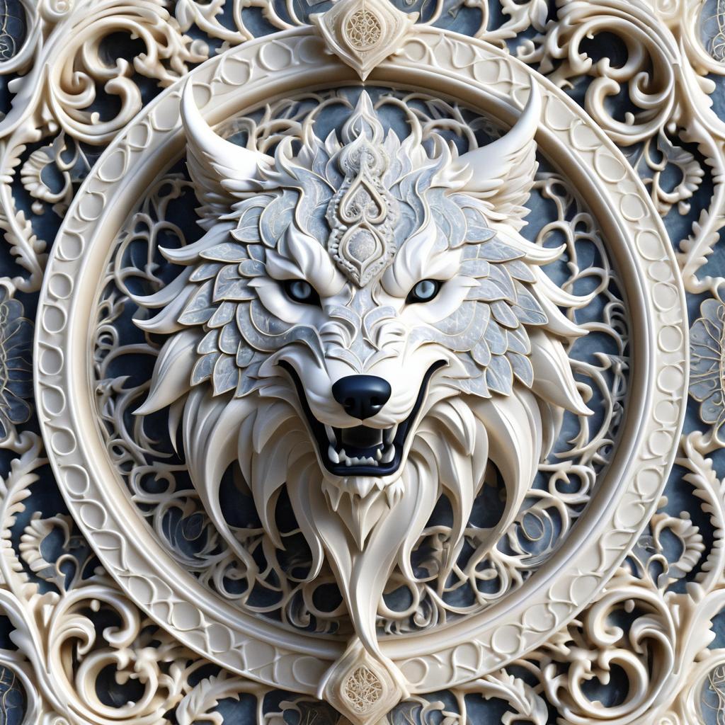 Ornate Rococo Spectral Wolf Rendering