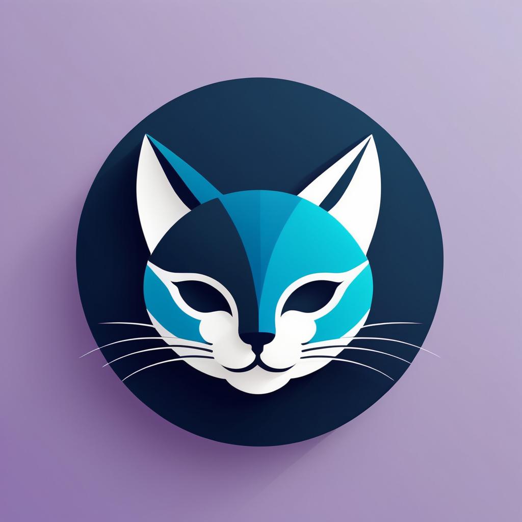 Minimalist Cat Head Logo Design