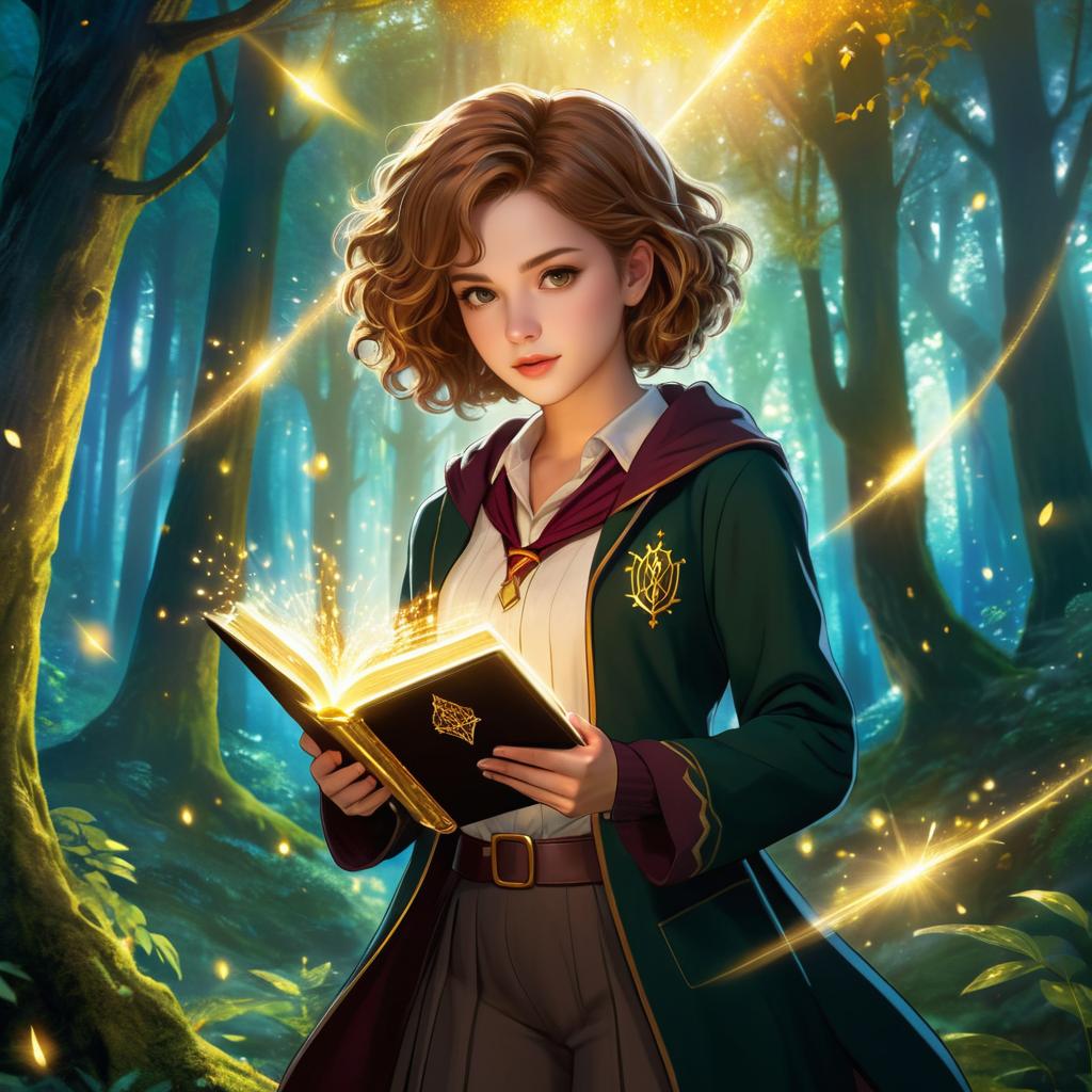 Anime Hermione Granger in Enchanted Forest