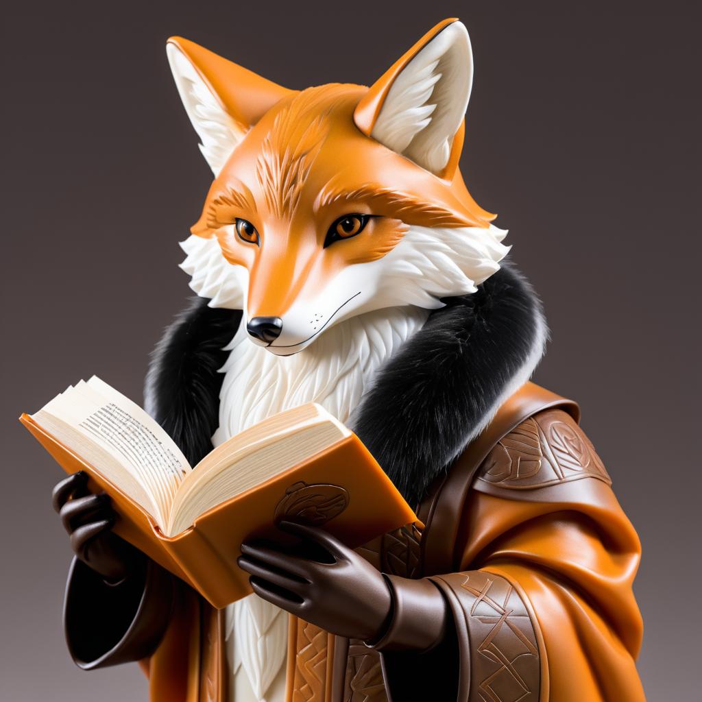 Elegant Fox Reading a Book