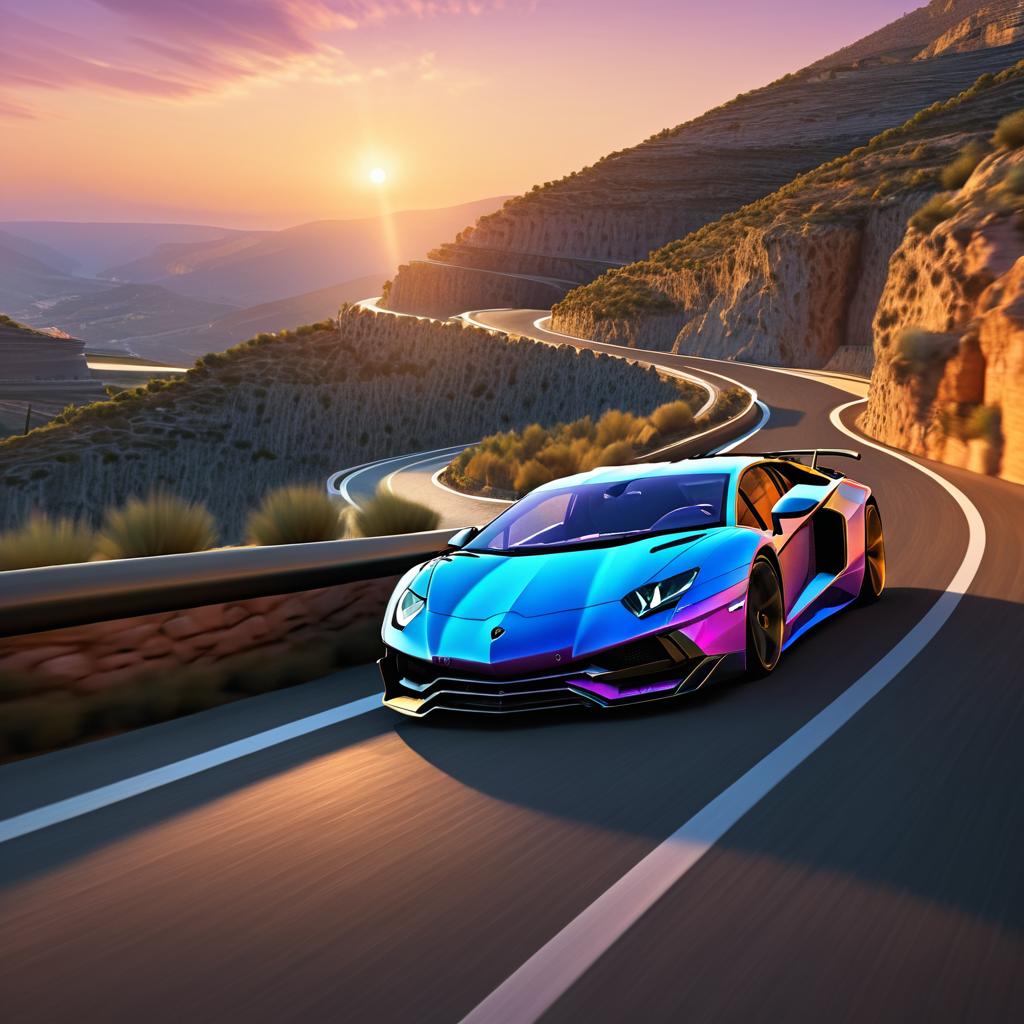 Lamborghini Aventador on a Sunset Drive