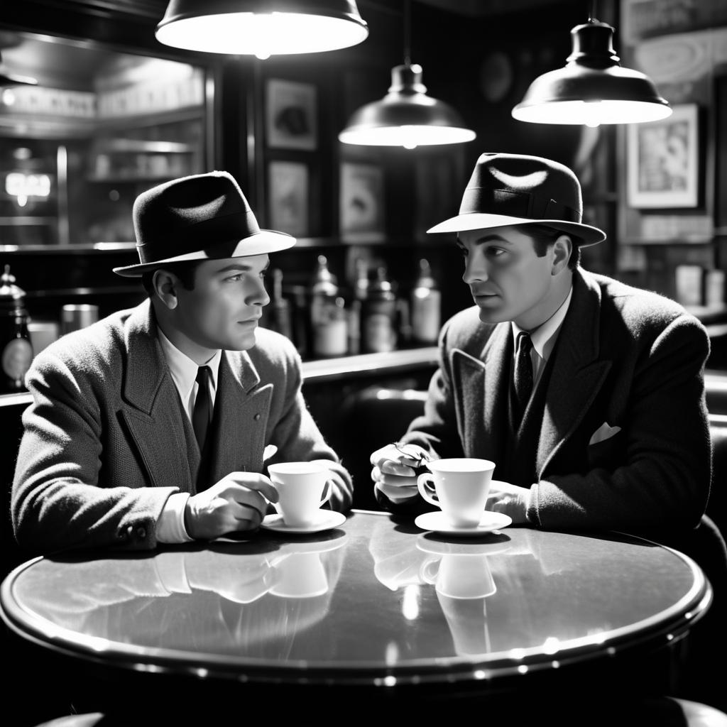 Classic Film Noir Diner Scene