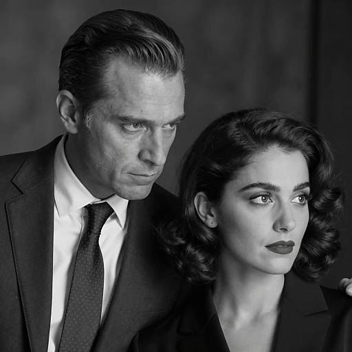 Classic Black-and-White Couple Portrait