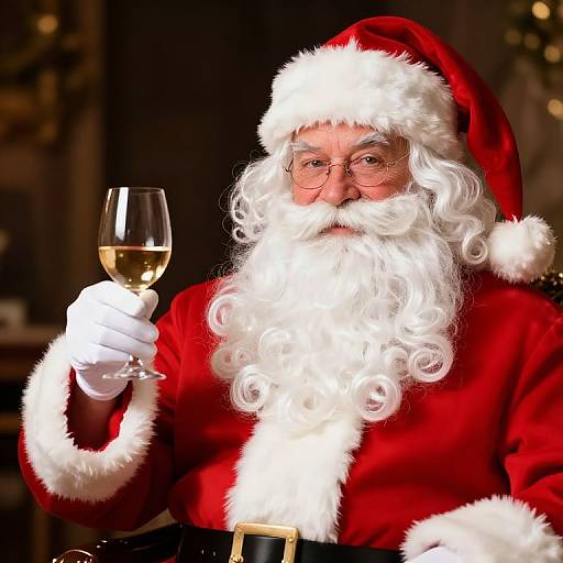 Male Santa Claus Holding Wine Glass