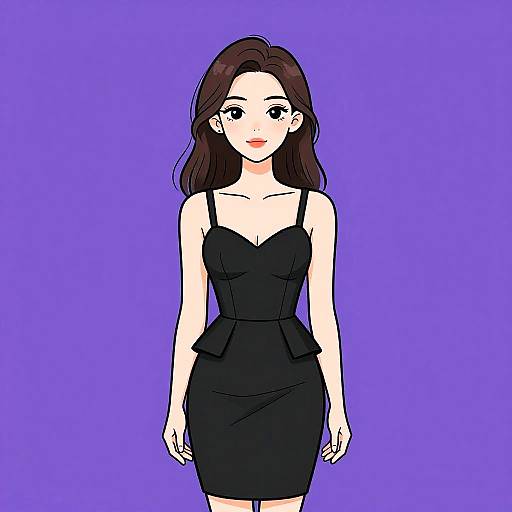 Woman in Little Black Dress Illustration
