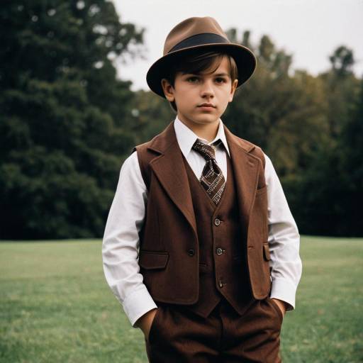 Stylish Boy Gangster Costume Portrait