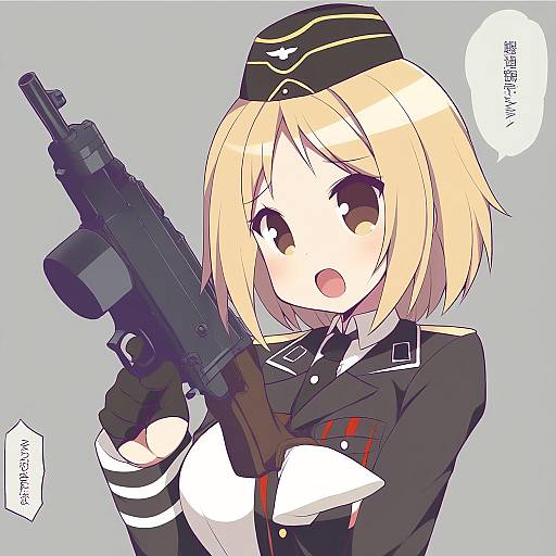 Illustration of Mp40 (girls' frontline), girls' frontline in the style of Hoppege
