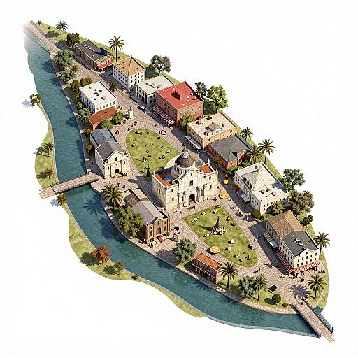 Isometric Map of San Antonio Historic District