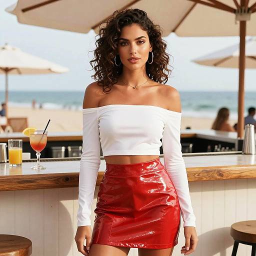 Stylish Woman at Beach Bar JC Staff