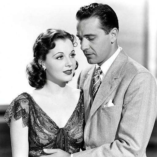 1930s Vintage Hollywood Couple Illustration