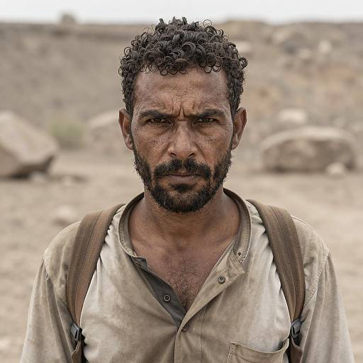 Portrait of Middle-Aged Man in Desert Terrain