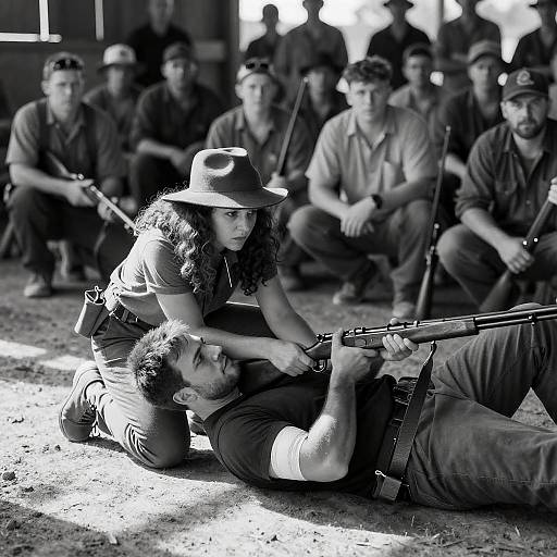 Dramatic Black and White Barn Scene