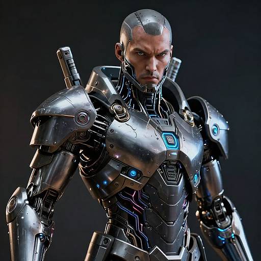 4K Cybernetic Warrior Portrait