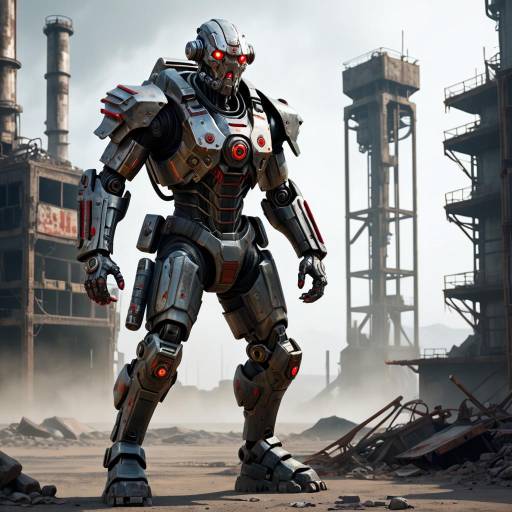 Bipedal Cyborg Brawler in Wasteland