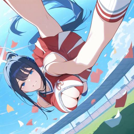 Dynamic Cheerleader in Action