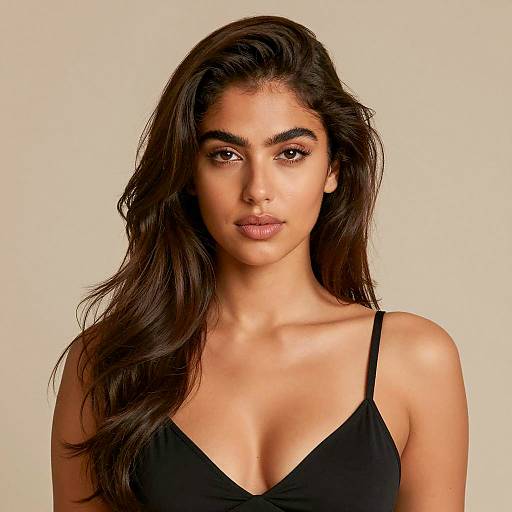 Portrait of Young Woman in Black Top